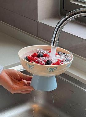 水果盘2025新款沥水篮客厅家用茶几干果盘糖果零食摆放盘轻奢高档