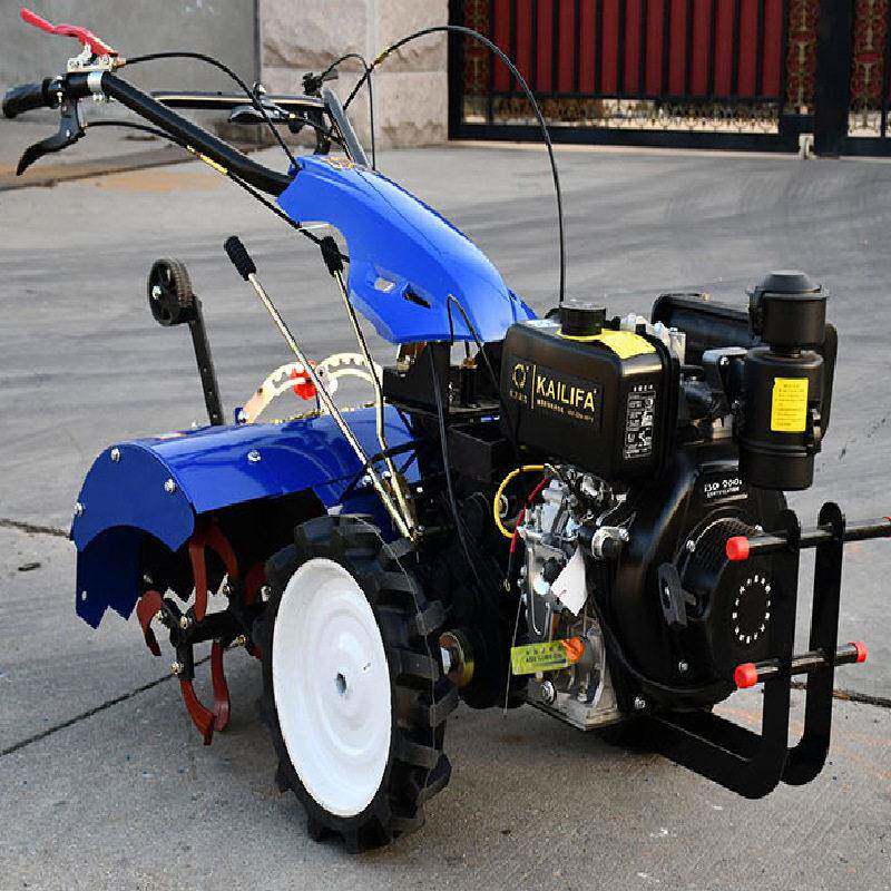 New multi-functional micro tillage machine, four-wheel drive diesel ten-horsepower orchard trenching machine, plowing and ridging machine factory