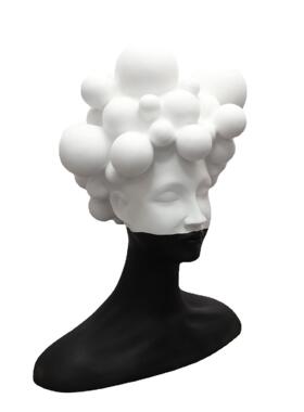 现代简约艺术人物雕塑抽象树脂摆件样板房家居创意黑白女郎装饰品