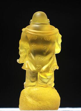 日本进口琉璃弥勒佛笑佛佛像摆件居家客厅佛堂寺庙桌面摆放大肚佛