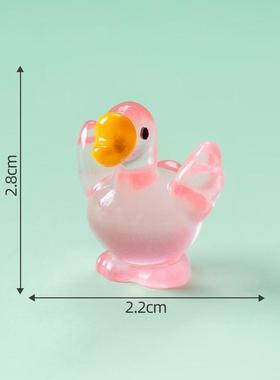 微景观创意夜光可爱小胖鹅公仔diy装饰品天鹅配件迷你桌面小摆件