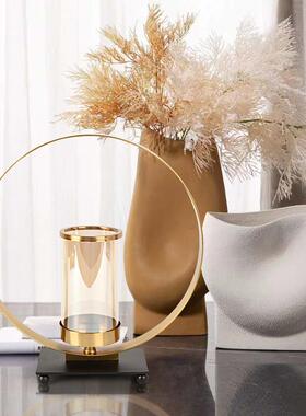 欧式轻奢黑色方片铁艺烛台电镀拉丝简约时尚精美铁艺防锈防潮摆件