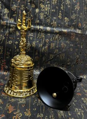 道家铜铃铛天蓬帝钟 钟祥云三叉铃手工铃铛天蓬铃法铃黄铜铃铛道