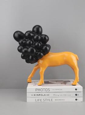 现代简约卡通泡泡狗动物雕塑摆件玄关客厅酒店电视柜软装家居饰品