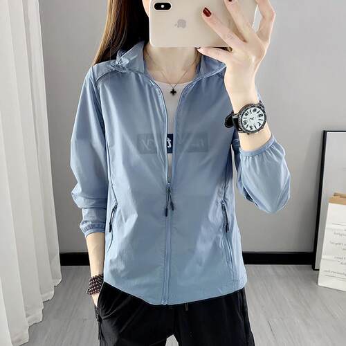 防晒衣女V轻薄透气连帽皮肤衣服户外透气夏季空调衫0325e - 图0