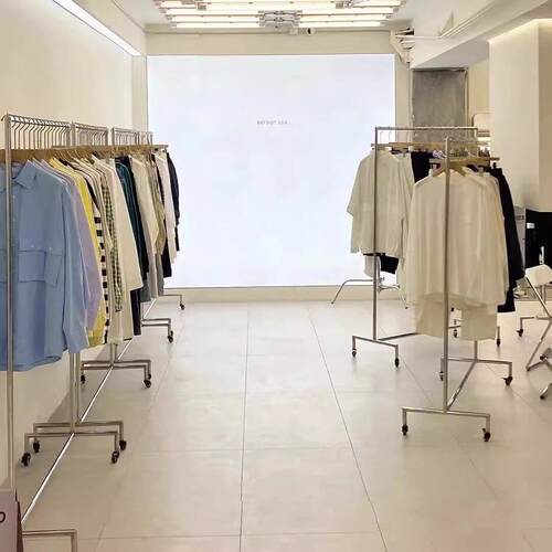 服装店展示架落地式不锈钢挂衣服架子男女装店铺专用货架陈列道具 - 图1