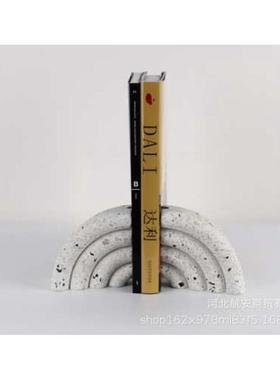 书架书档桌面书立简约靠售楼处书桌创意摆件水磨石现代书样板房