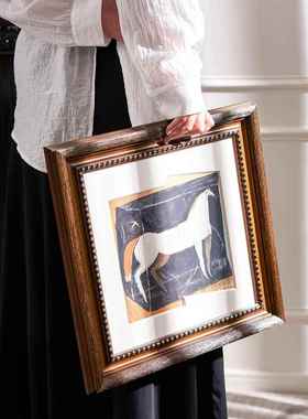 包豪斯风格飘窗梳妆台实木边框装饰摆画软装氛围布置高级感好物