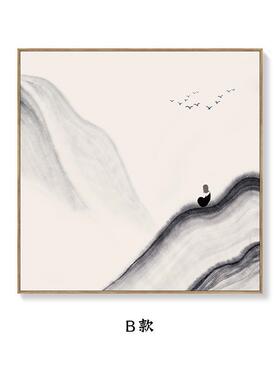 新中饰式客厅厅装画禅意水房墨挂画意境茶水墨禅意室民宿酒店茶馆