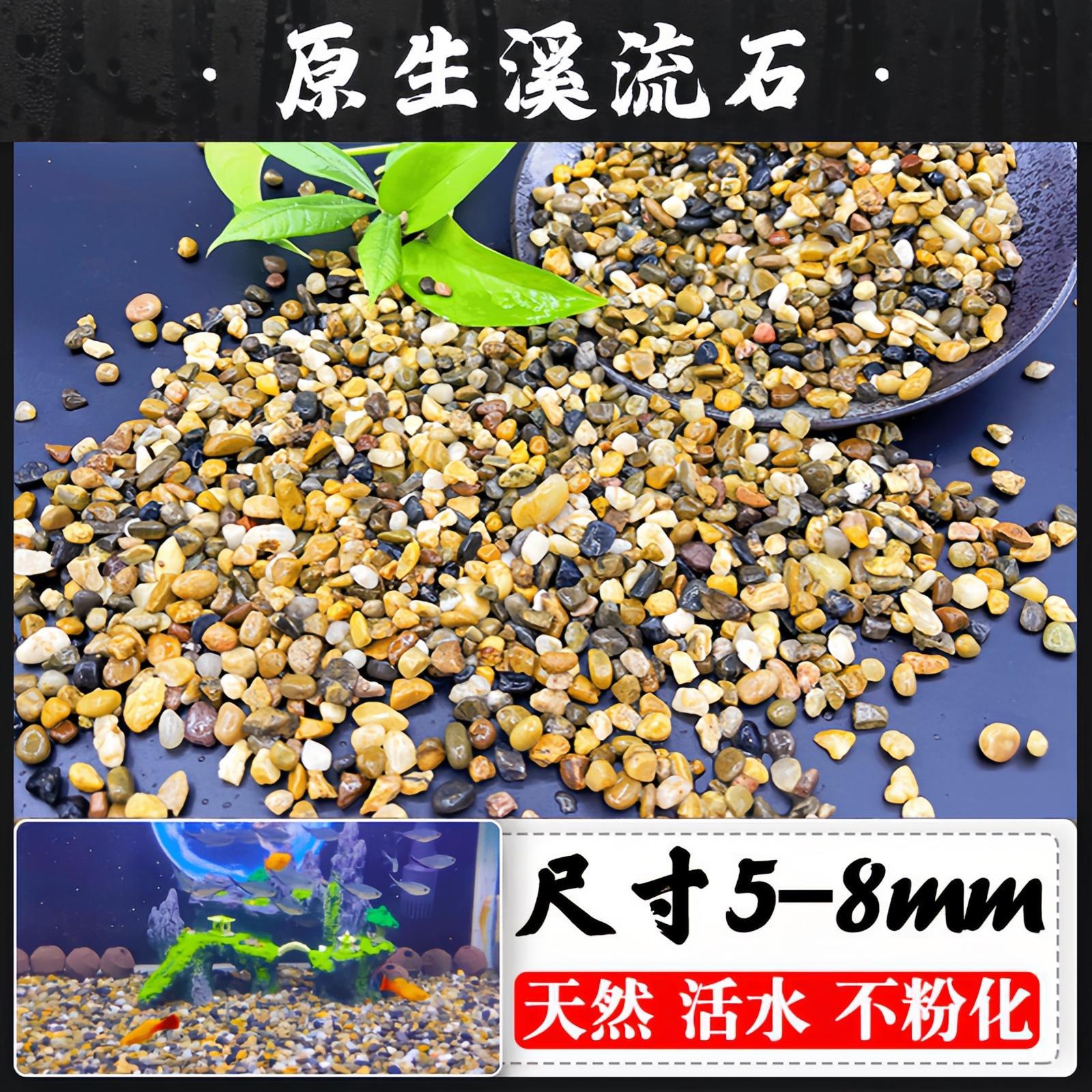 宠物鱼缸造景鹅卵石龟缸造景摆件雨花石头鱼缸底沙庭院装饰小石子 - 图3