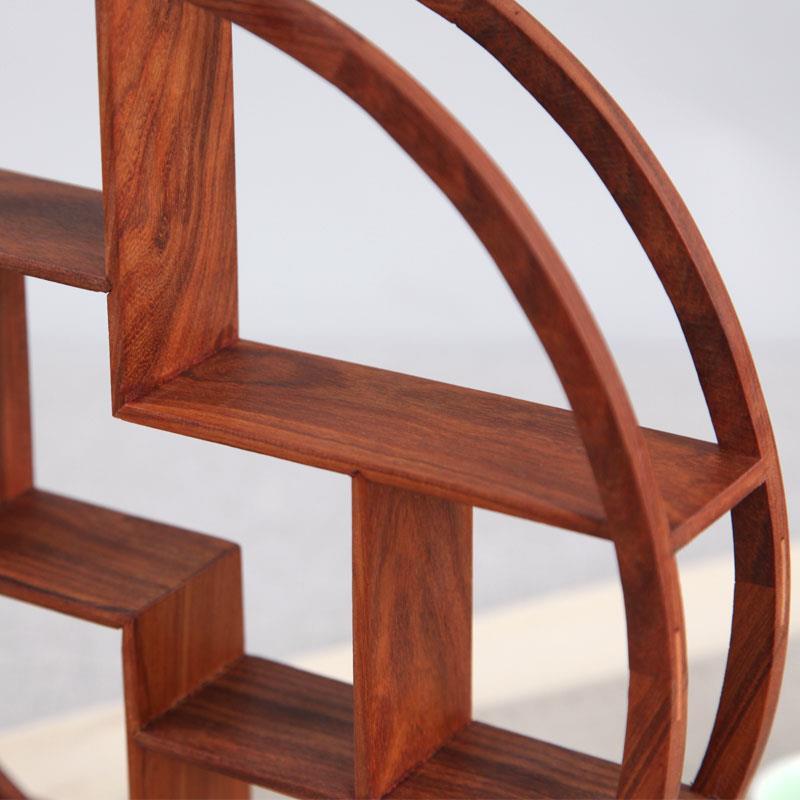 红花梨木博古架实木中式小型多宝阁实木茶壶茶具架置物架客厅摆件 - 图1