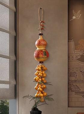 天然葫芦门对门挂件家居客厅装饰门口福禄四季平安真葫芦串壁挂饰