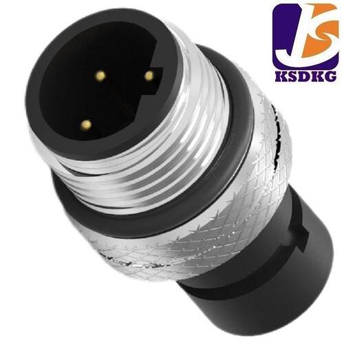 M12航空插头连接器 注塑式4PIN镀金  车载插头插座连接器 - 图2