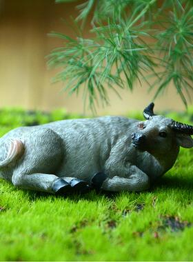 水牛摆件中国风创意装饰品禅意盆景假山摆饰造景书房茶桌不可浇水