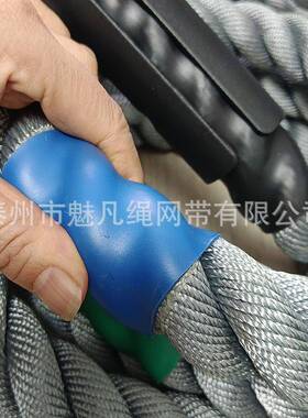 灰色黄色标记雪橇能量绳健身甩绳格斗健身灰色雪橇绳挂钩攀爬绳
