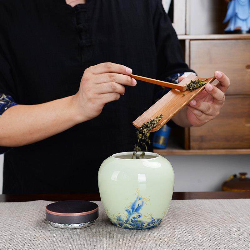 覆古布袋礼盒包装陶瓷茶叶密封罐半斤装红茶绿茶龙井大号单罐定制,淘宝优惠券,粉丝福利购,淘宝优惠卷