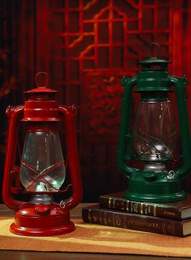 复古怀旧煤油灯创意手提老式燃油灯仿古小马灯家用户外照明灯