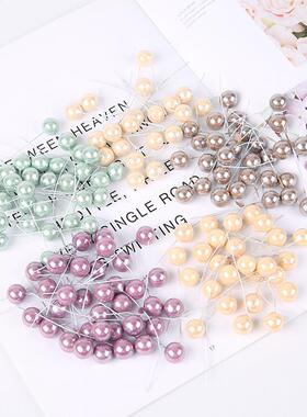 50/200PCs Artificial Flower Plastic Berry Color Cherry Pearl