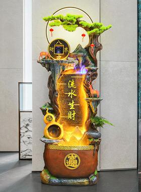 假山流水鱼缸循环水流招财风水轮喷泉摆件高端客厅乔迁开业送礼物
