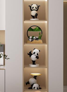 熊猫酒柜摆件客厅2025新款电视柜红酒架家居软装饰高级感乔迁礼品