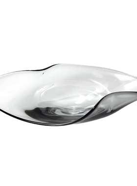 意式流水玻璃创意果盘轻奢高档摆件设计师家用客厅茶几零食水果盘