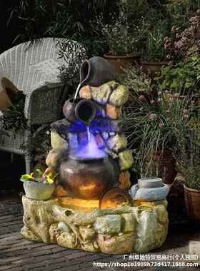 室外流水喷泉花园庭院院户外鱼池景子入户垒阳造台麦太保景观创意