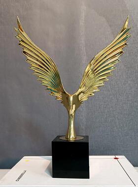 现代轻奢飞鹰展翅摆件创意客厅家居高级感玄关大号装饰工艺品