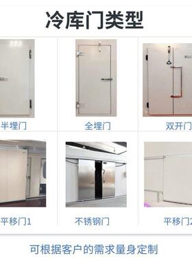 冰立方冷库门全套设备冷库不锈钢保温半埋门双开平移冷库门厂家