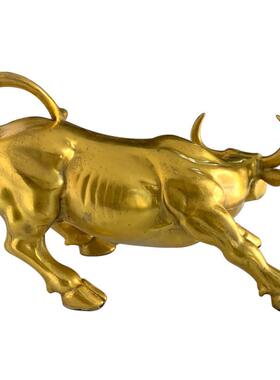源头铜牛摆件黄铜华尔街牛铜器工艺品