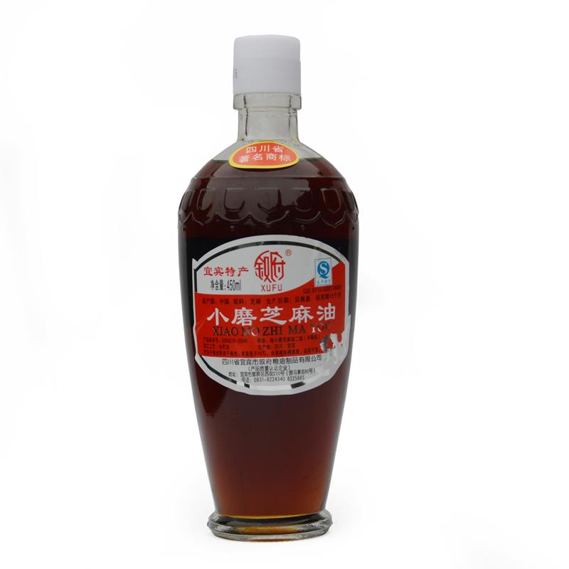 正宗宜宾特产叙府小磨芝麻油450ml装 纯芝麻油小磨香油无添加包邮