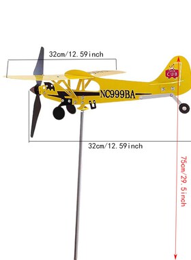 跨境独立站爆品AirplaneWeathervane户外花园装饰金属飞机风车