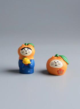 新款直销ZAKKA日式杂货树脂工艺品摆件家居装饰品猫咪橘子汽车内