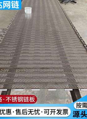 山楂片藕制品烘干用不锈钢冲孔链板宽500mm不锈钢输送链条链板