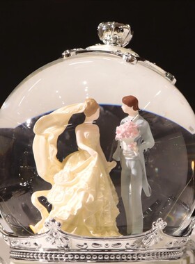 婚礼马车大号水灯晶球JM2477音乐盒厂家直销 婚庆礼饰品新卧室婚
