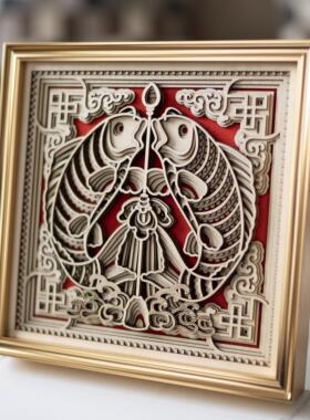 梯木叠雕办公室装饰摆饰入伙新居礼物简约现代手工工艺礼品摆饰商