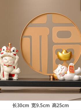 高档新玄入户福关字摆件招财猫厅客酒柜电视柜装饰搬家礼物乔迁居