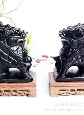 黑曜石麒麟摆件 大号麒麟摆件 吉祥圣物气 气福气气麒麟吉祥