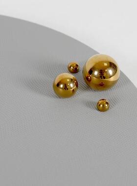 样板间奢皮革金居属高级感圆形托盘面收纳书房轻桌家装EKL饰品摆