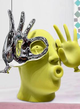 植绒摆件高装感小级YCN众创意客厅书房电视柜轻奢抽艺术雕象塑软