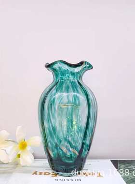 轻奢风创意玻璃花瓶粉色花瓶 北欧简约风家居饰品 热卖花瓶