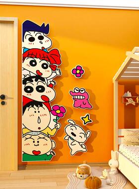 改儿童房间布置巴卧室墙面装饰挂画 画蜡笔小门贴新纸造物件多501