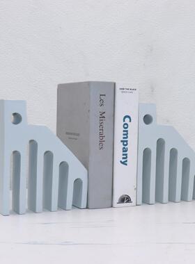 现代简约欧式树脂台阶书档摆件样板房售楼处书房建筑书挡品摆设