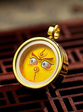 DIY唐卡基拉黄财法眼吊坠吊坠