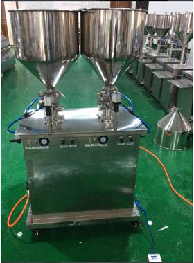 厂家直销新款立式膏体定做一机双头灌装机脚踏自动两用灌装机