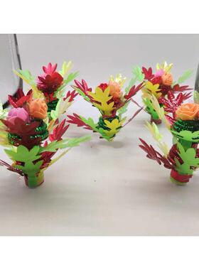 短款企花彩色花节庆装扮用品中秋祭神装饰花 多款多色多用途48个