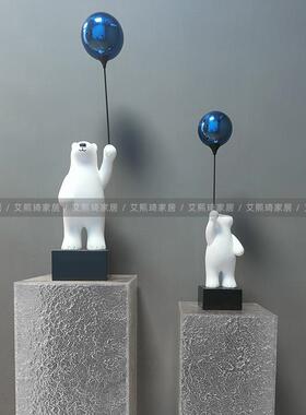现代简约气5619人物软摆件熊创意样板房轻奢雕塑客球厅电视柜装饰