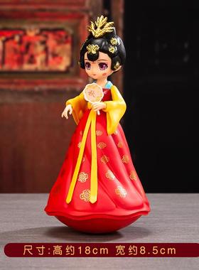 正品西旅安网红大唐不倒翁小姐姐卡创意家居摆件人通偶陕西小游纪