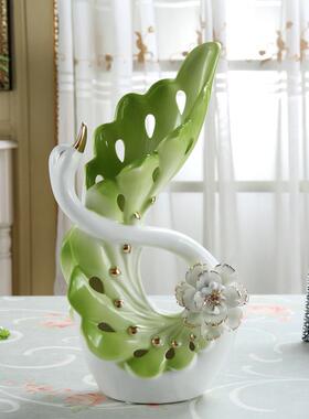 现代天鹅陶瓷花瓶酒柜客厅电视柜摆件家居创意装饰品结婚礼物乔迁