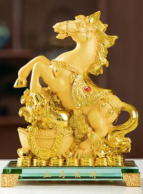 2026马年绒沙金马摆件工艺品生肖立马保险开门红商务年会酒会礼品