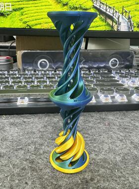 跨境3D打印螺旋弹簧跳跳球弹簧球穿越玩具立体可弹射解压玩具